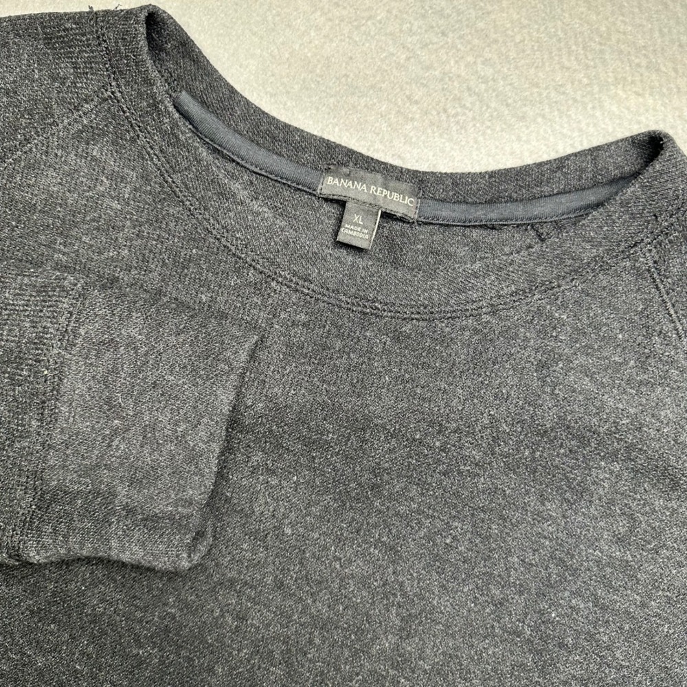 Banana Republic Sweatshirt Mens XL Charcoal Gray Raglan Crewneck 1526438